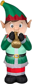 CCD-Gemmy Holiday Inflatables Airblown Elf With Trumpet;Length:69cm;Width:183cm;Height:3574cm