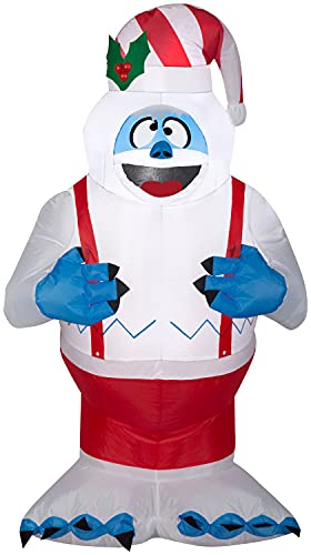 CCD-Gemmy Christmas Airblown Inflatable Bumble in Suspenders Rudolph, 3.5 ft Tall, White
