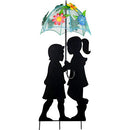 CCJ-Alpine Corporation YEN321 Alpine Solar Girl and Boy Silhouette, 15" L x 15" W x 39" H, Multicolor;Length:38.1cm;Width:99.1cm;Height:1610cm