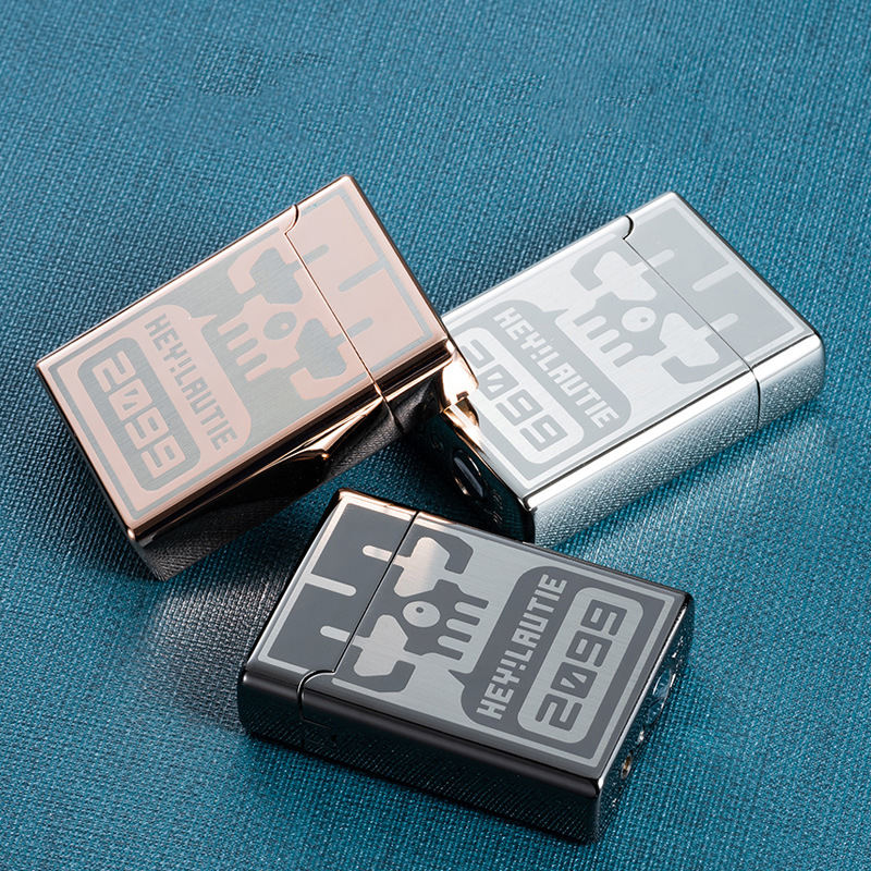 SK742-Strong Windproof Red Flame Lighter Ratchet Roller Zinc Alloy Machine