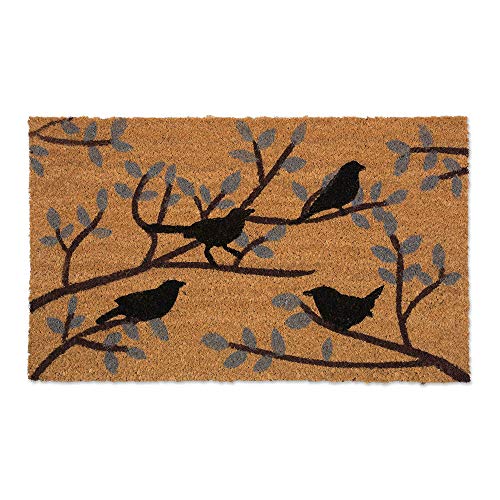 CCI-DII Animal Collection Natural Coir Doormat, 17x29, Birds & Branches;Length:45.7cm;Width:1.3cm;Height:1996cm