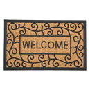 CCI-DII Heavy Duty All Weather Natural Coir and Tuffridge PVC Doormat, 18x30, Welcome Swirls;Length:45.7cm;Width:1.3cm;Height:1043cm