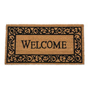CCL-Natural Coir Coco Fiber Non-Slip Outdoor/Indoor Doormat, 21x41", Heavy Duty Entry Way Shoes Scraper Patio Rug Dirt Debris Mud Trapper Waterproof-Welcome;Length:53.3cm;Width:104.1cm;Height:3402cm