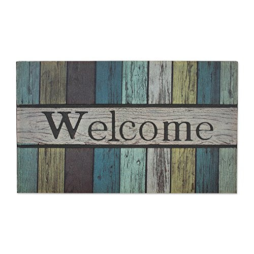 CCL-Non-Slip Outdoor/Indoor Printed Flocked Welcome Doormat, 18x30", Heavy Duty Entry Way Shoes Scraper Patio Rug Dirt Debris Mud Trapper Waterproof-Painted Fence