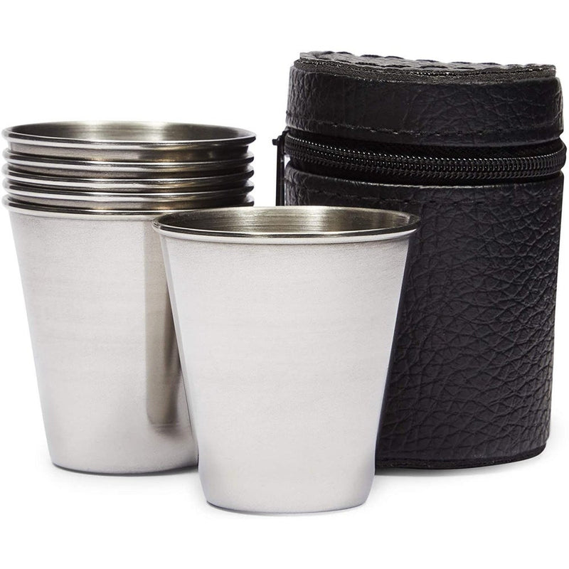 TTPY-6 Pack Stainless Steel Shot Glasses with Leather Case