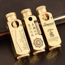 SK714-Heavy Duty Trench Shaped Brass Lighter Laser Engraving