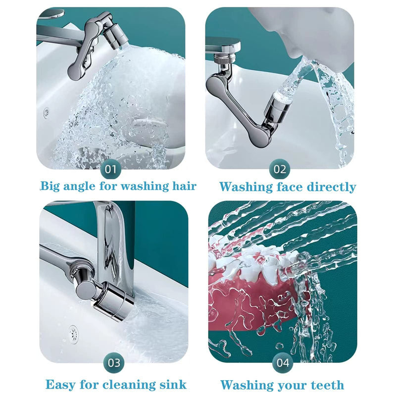 SK767-Universal Faucet Washbasin Multifunctional 1080 Degree Rotation Splash Proof