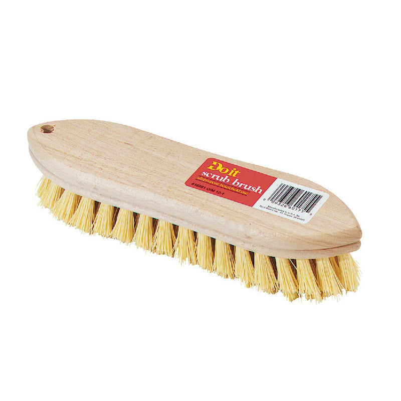 DX08 Do it 9 In. Crimped White Polypropylene Bristle Hardwood Scrub Brush 89626 616281