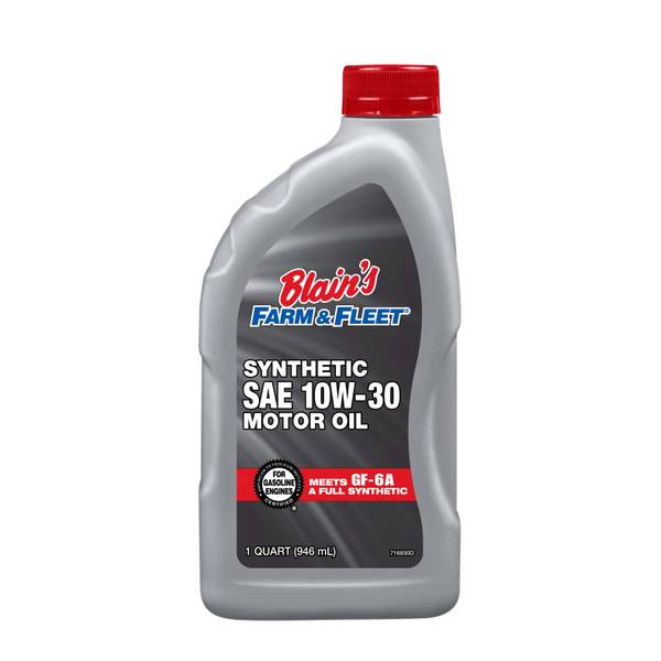 WL01 Blain's Farm & Fleet 1 Quart 10W-30 Full Synthetic Motor Oil