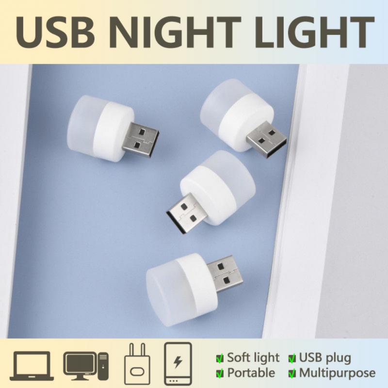 SK708-USB Plug Lamp Computer Mobile Power Charging USB Small Book Lamps LED Eye Protection Reading Light Small Round Light Night