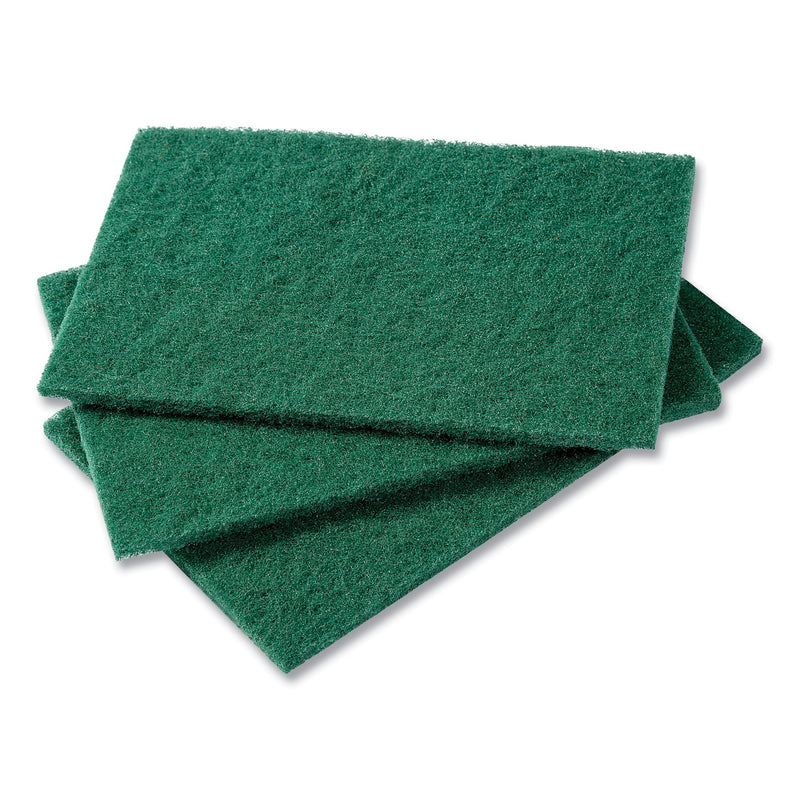 WL01  Medium-Duty Scouring Pad, 6 x 9, Green, 10 Pads/Pack, 6 Packs/Carton