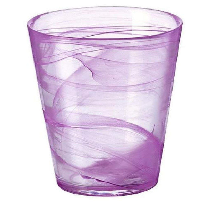 TTPY-Bormioli Rocco Capri Swirl Italian Glass Drinking Tumbler Purple