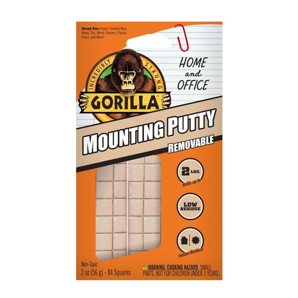 WL01 8PC Gorilla Glue Home and Office High Strength Synthetic Rubber Mounting Putty 2 oz