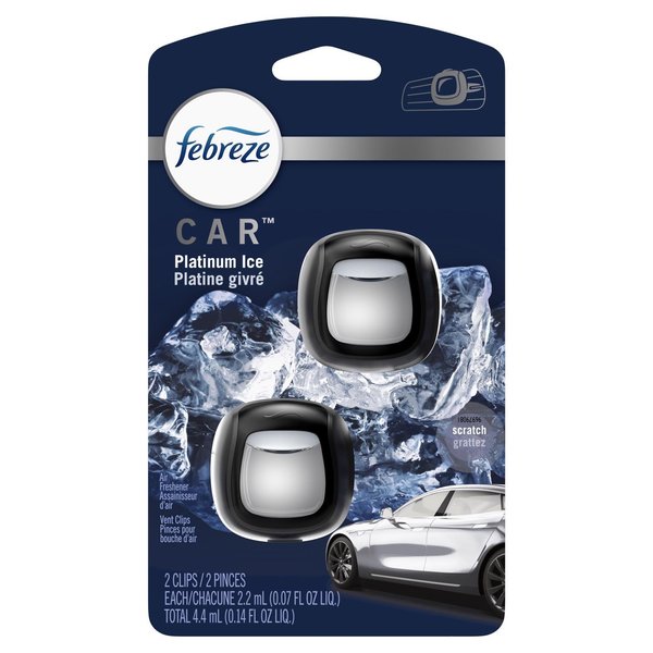 WL01 8PK Car Platinum Ice Scent Vent Clip 0.07 oz Liquid , 2PK