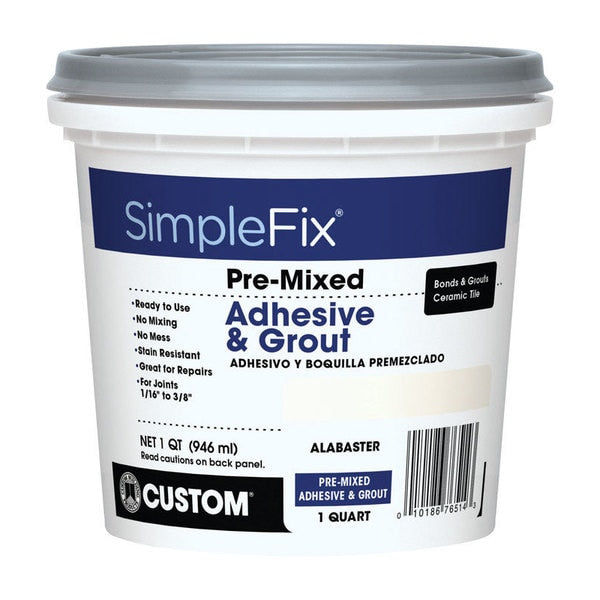 WL01 1PC Simplefix Adhesive&Grout Brtwht Qt