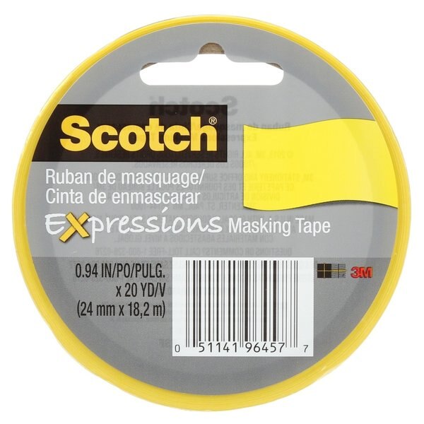 WL01 1PC Scotch Expressions 0.94 in. W X 20 yd L Yellow Low Strength Masking Tape