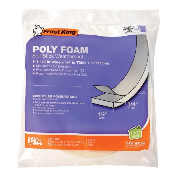 WL01 1PC Frost King FOAM TAPE 1.5\"\"X1/4\"\"X17'