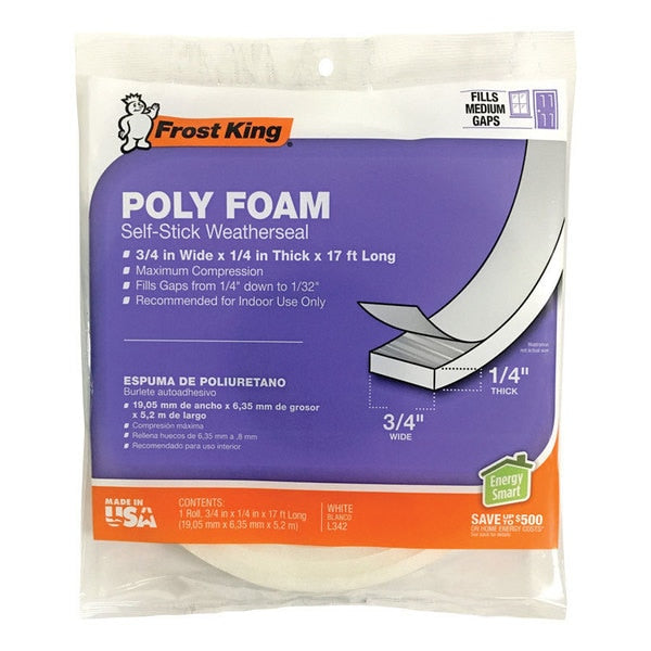 WL01 1PC Frost King FOAM TAPE 3/4\"\"X1/4\"\"X17'