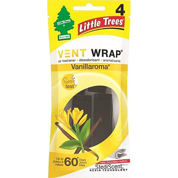 WL01 24PK Vent Wrap Vanillaroma Scent Car Air Freshener 4 oz Solid , 4PK