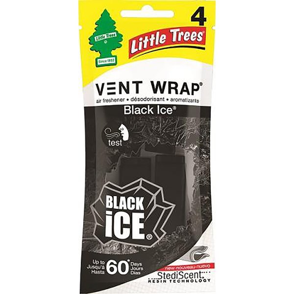 WL01 24PK Vent Wrap Black Ice Scent Car Air Freshener 4 oz Solid , 4PK