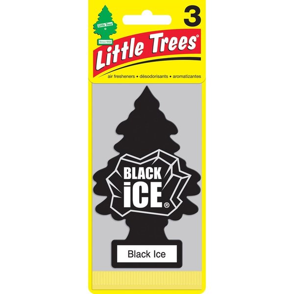 WL01 8PK Little Trees Black Ice Scent Car Air Freshener Solid , 3PK