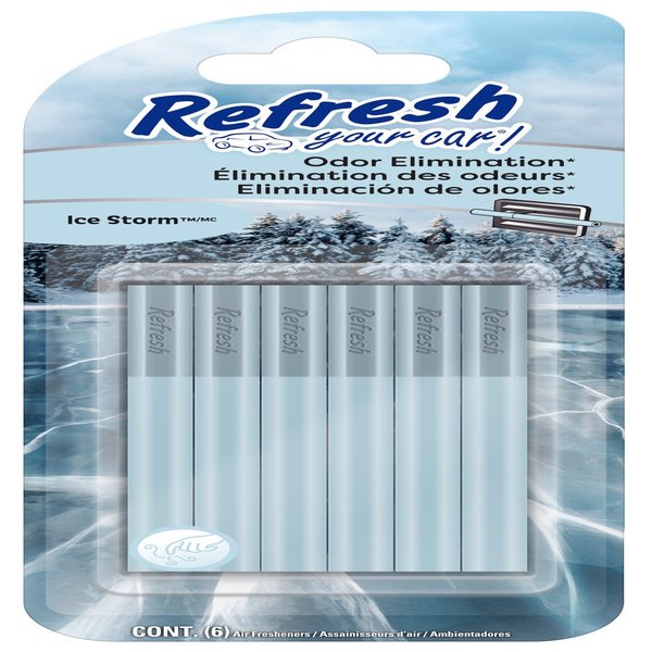 WL01 Refresh Your Car! Ice Storm Scent Car Vent Clip Solid 6 pk, 6PK