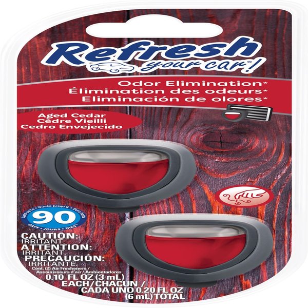 WL01 4PK Refresh Your Car! Aged Cedar Scent Mini Car Diffuser 0.1 oz Liquid