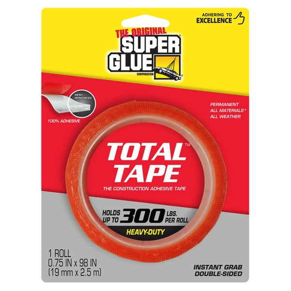 WL01 1PC Super Glue The Original  Super Strong Double Sided 0.75 in. W X 98 in. L Mounting Tape Clear
