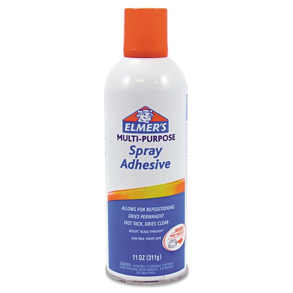 WL01 1PC Elmers Spray Adhesive, Clear, 11 oz, Aerosol Can