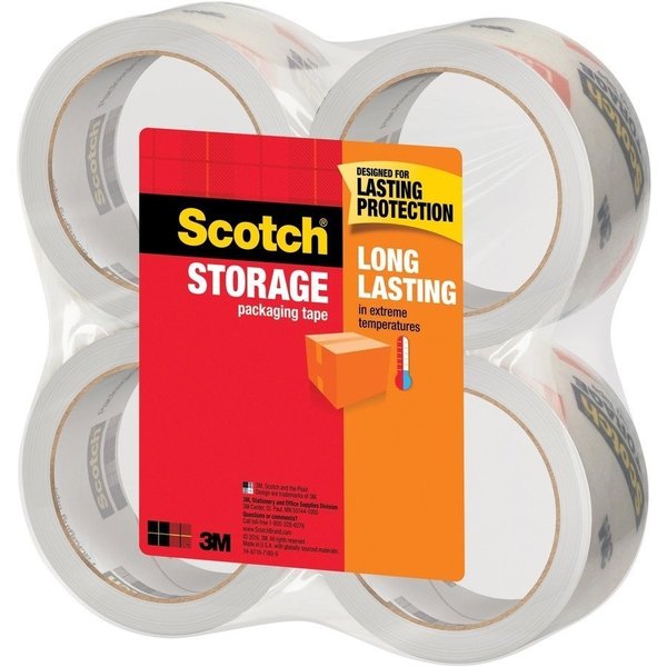 WL01 1PC Scotch Storage Tape, 3\" Core, 1.88\" x 54.6 yds, Clear, PK4