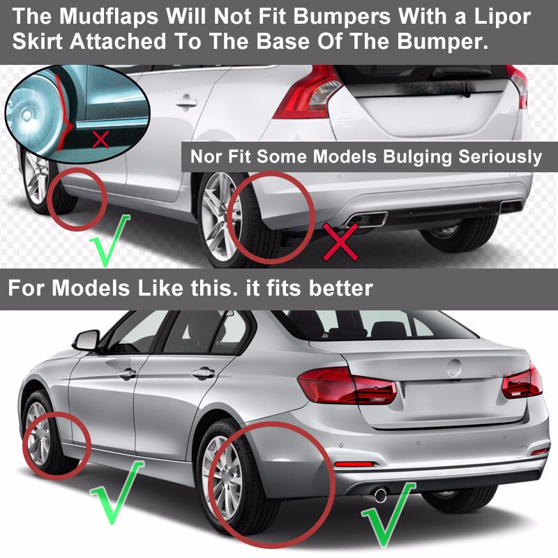 SK338-4Pcs Car Front Rear Mudguard