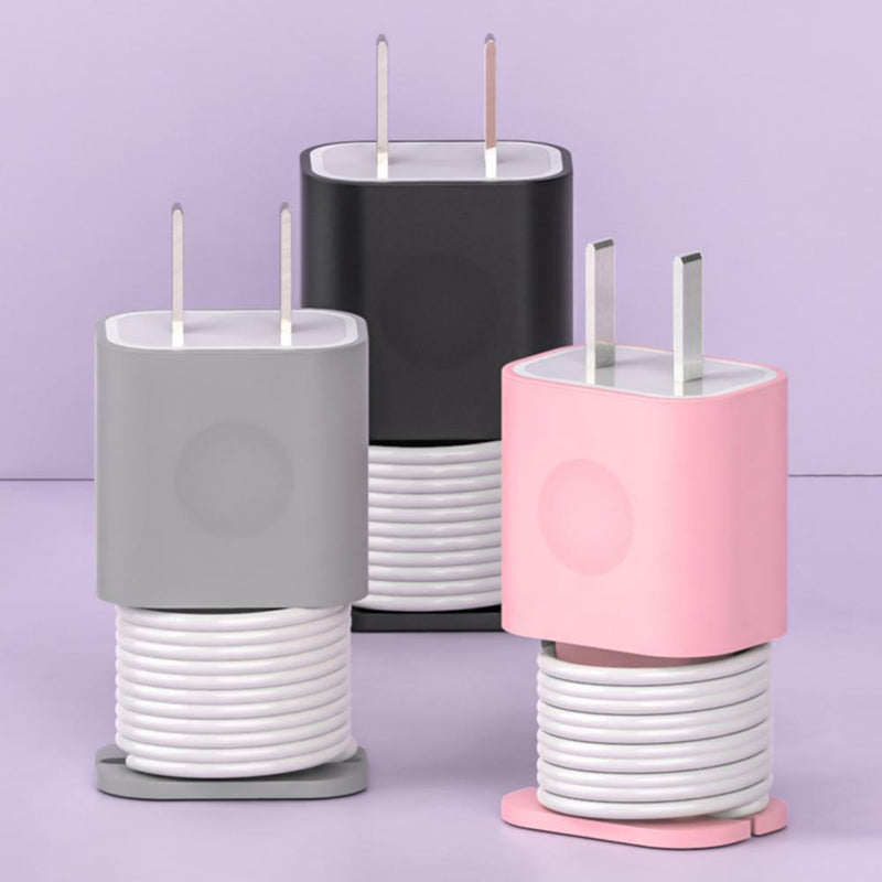 SK247-Silicone Charger Protector Case With Cord Winder