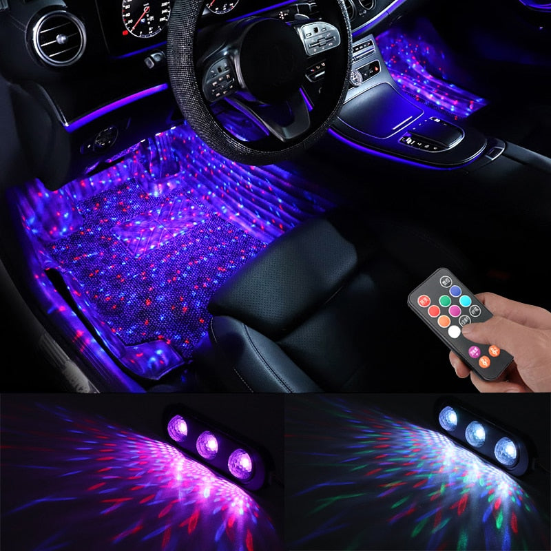 SK464-4pcs Car LED Starry Foot Light