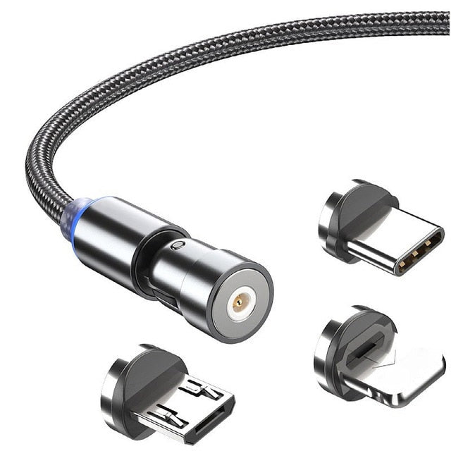 SK368-3-in-1 Magnetic Rotating Fast Charge Cable Date Cable