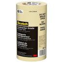WL01 1PC Scotch 1.41\" x 60 Yds Tan Scotch Contractor Grade Masking Tape 6-Pk