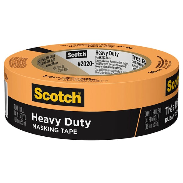 WL01 2PC Scotch 1.41\" x 60 Yds Orange Scotch Heavy Duty Masking Tape