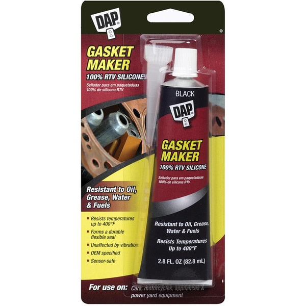 WL01 1PC Dap Sealant, 2.8 oz, Tube, Black, RTV Silicone Base