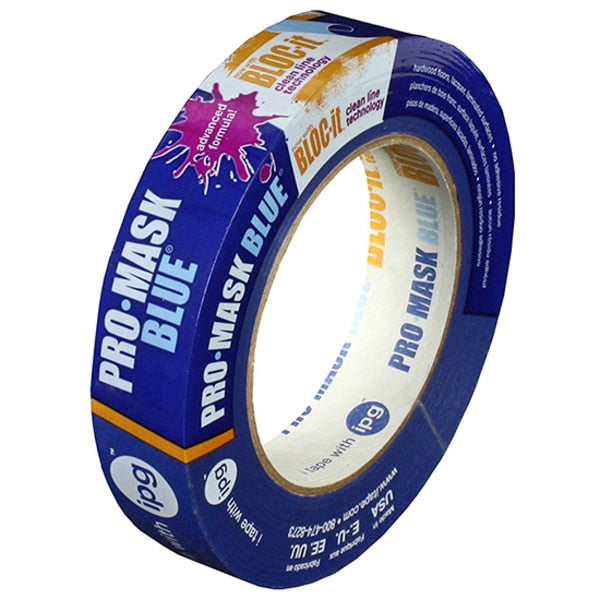 WL01 2PC Intertape .94\" x 60 Yds ProMask Blue Premium Masking Tape with Bloc-It