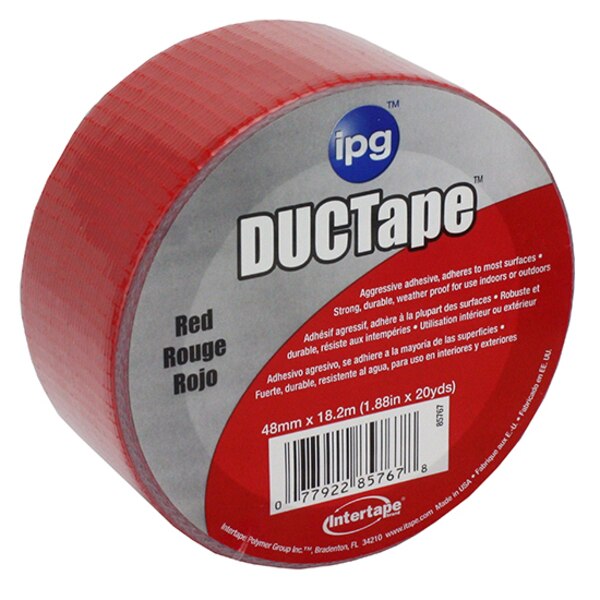 WL01 2PC Intertape 1.88\" x 20 Yds Red Jobsite General Purpose Duct Tape Colored