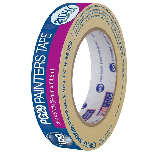 WL01 2PC Intertape 1\" ProMask Painter's Low Tack Premium Paper Masking Tape