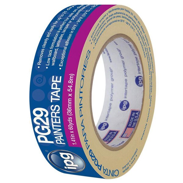 WL01 2PC Intertape 1-1/2\" ProMask Painter's Low Tack Premium Paper Masking Tape