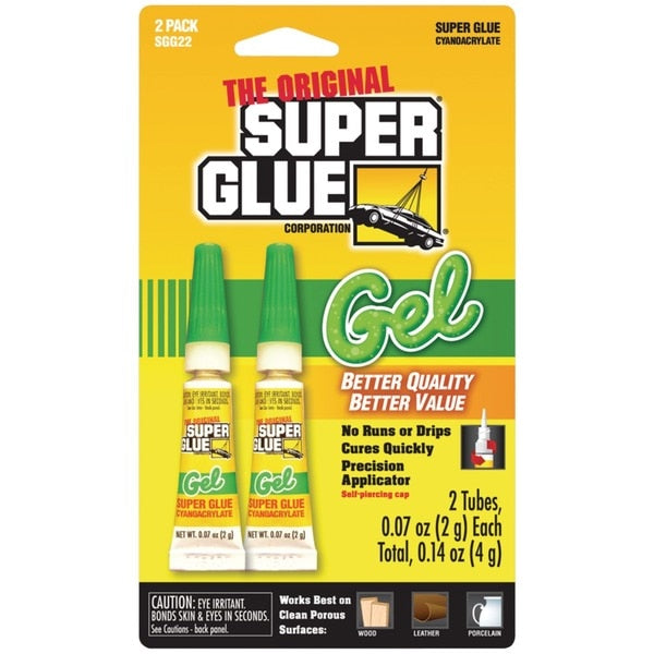 WL01 2PC The Original Superglue Thick-Gel Super Glue Tube, Pack/2