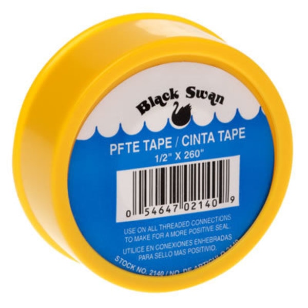 WL01 3PC Black Swan PTFE Tape - Yellow - Gas Line 1/2\" x 260\"