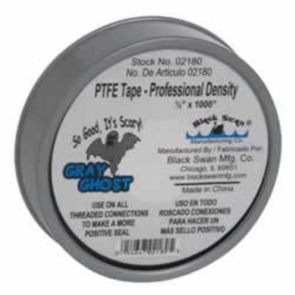 WL01 3PC Black Swan PTFE Tape - Gray Ghost 1/2\" x 1000\"