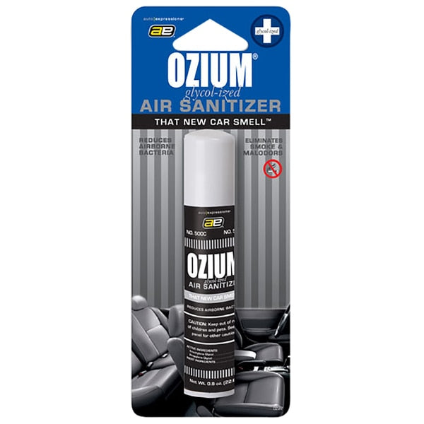 WL01 6PK 8oz. Ozium Aerosol Air Sanitizer/ Freshener, New Car Scent