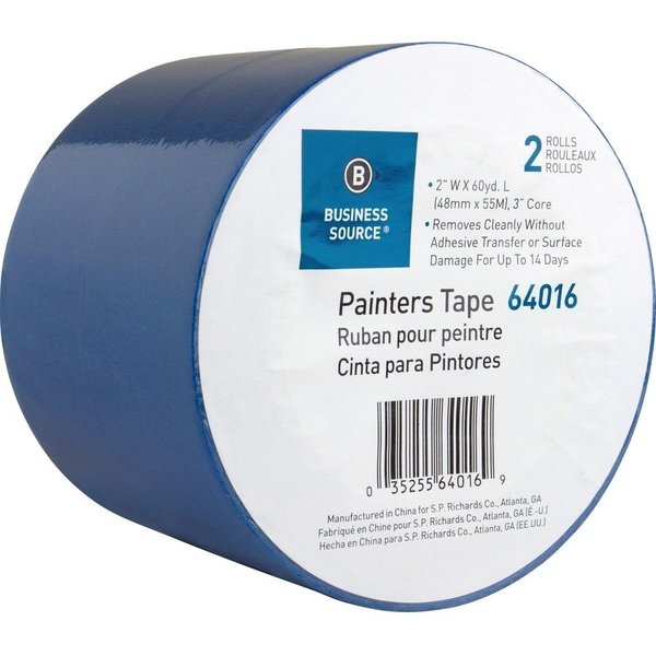 WL01 1PC Business Source Multisurface Painter's Tape 2\" Width x 60 yd Length, PK2