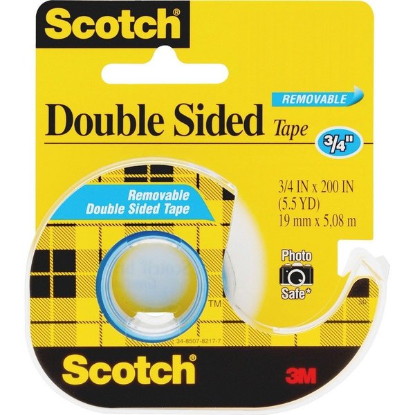 WL01 2PC Scotch Double-Sided Tape, Removable, 3/4\"x200\