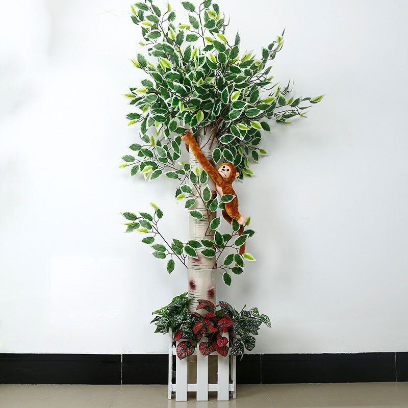 SK366-Simulation Bamboo Bark Tube Green