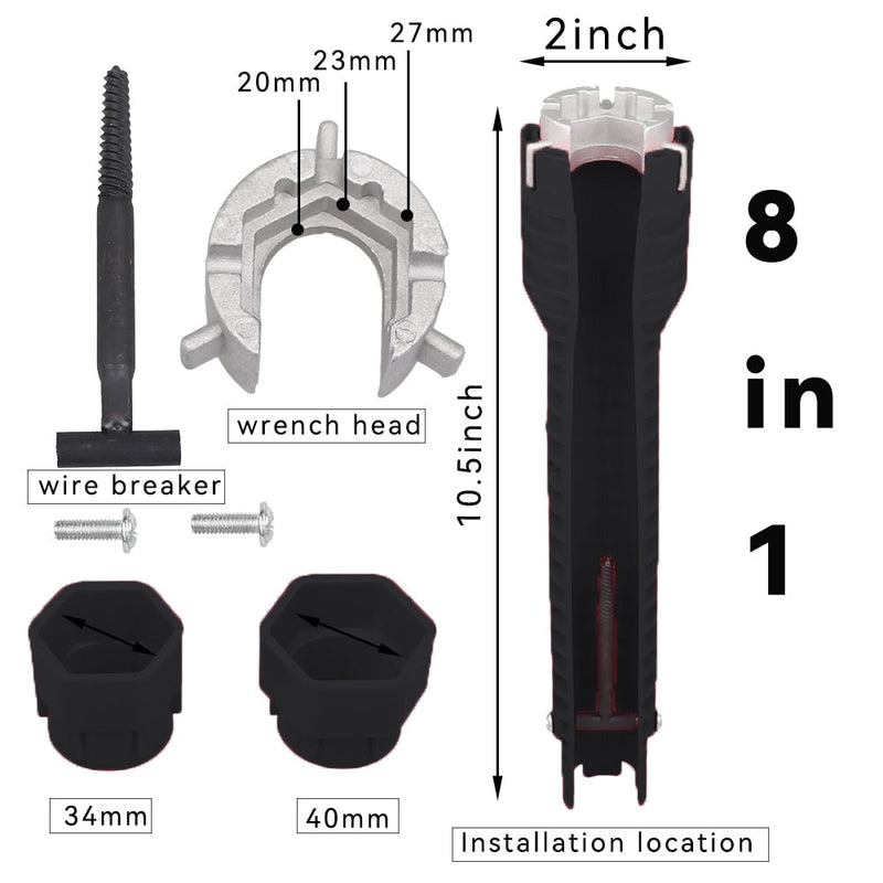 SK436-8 in 1 sink faucet wrench repair tool