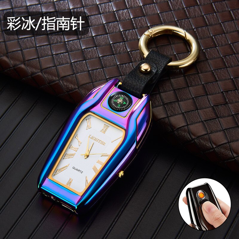 SK327-Compass Keychain Watch Arc Lighter